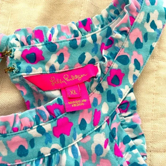Lilly Pulitzer cheetah print dress size xl pinks and blues - Picture 3 of 5